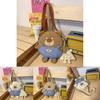 Adorable Cartoon Bear Canvas Shoulder Bag For Students Ultra-light And Cute