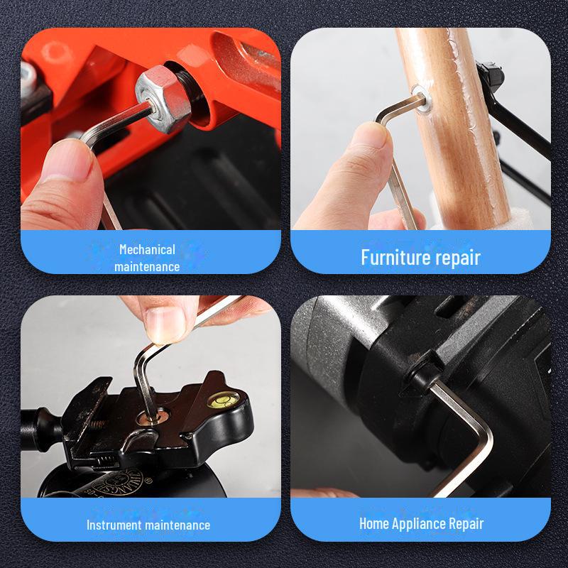 Leather Bag Hexagon Wrench Set: 3, 12, 14, 17, 19mm Flat Head CR-V with Oxford Canvas Bag