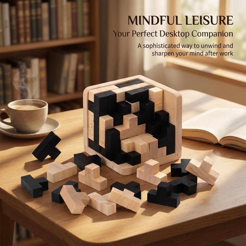 54T3D Rubik'S Cube Puzzle Luban Lock Creative Education Wooden Toy Brain Intelligence Early Education Game Children'S Gift