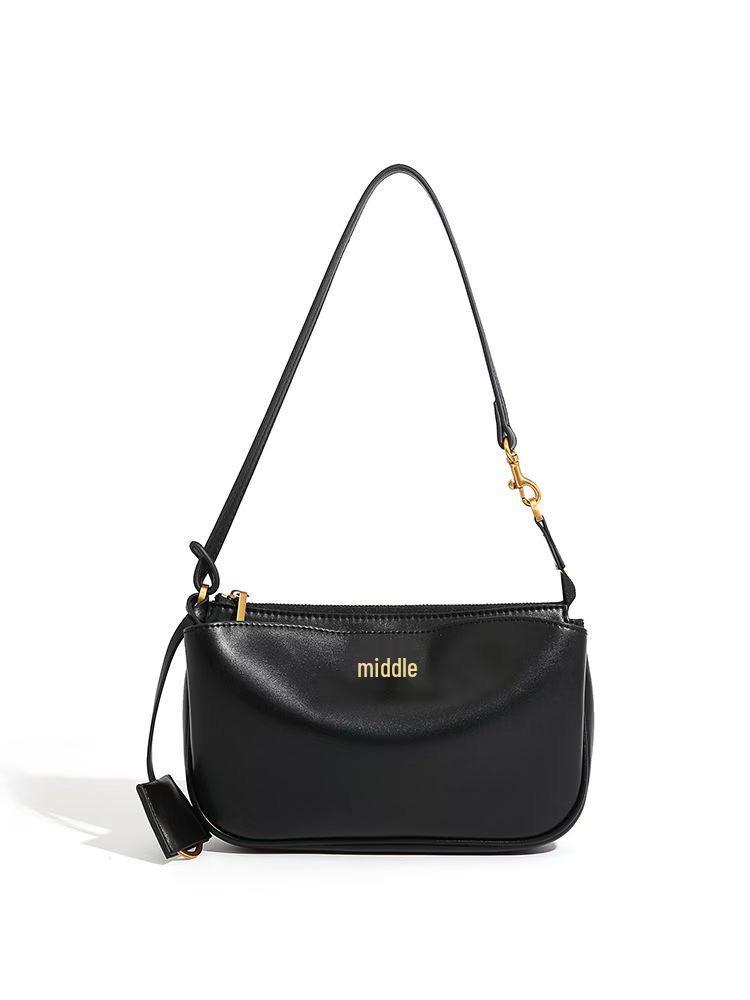 Bolsa Hobo Transversal Feminina de Couro Genuíno 2025 de Alto Nível com Fecho