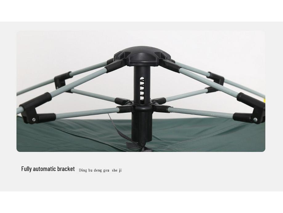 Quick-Open 3-4 Person Portable Camping Tent with Sunshade - Fully Automatic and No Assembly Required