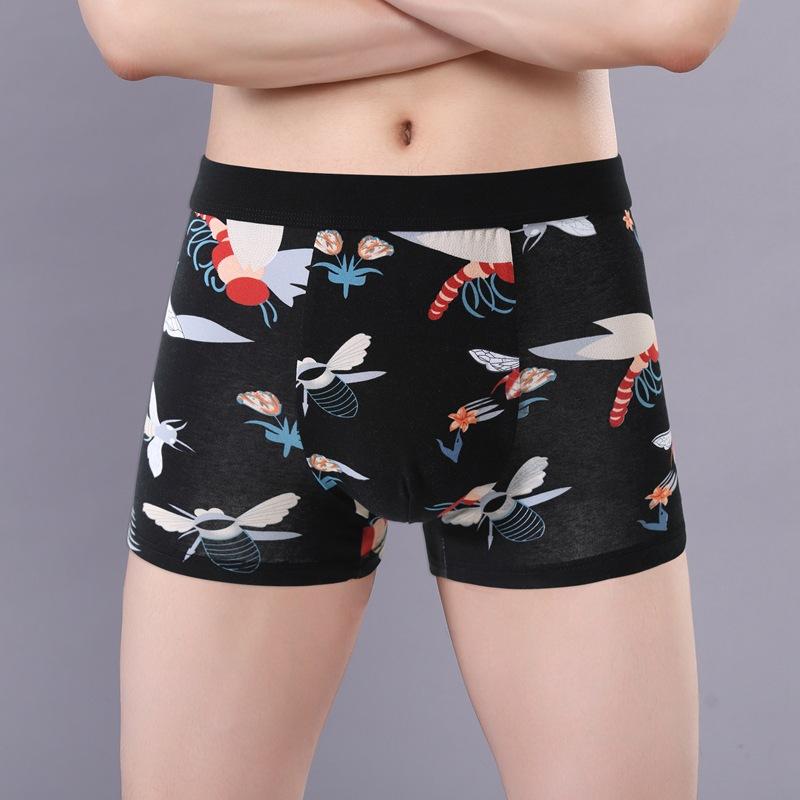 Men's Printed Underwear Plus Size Young Men's Sexy Sports Four Cornered Underwear