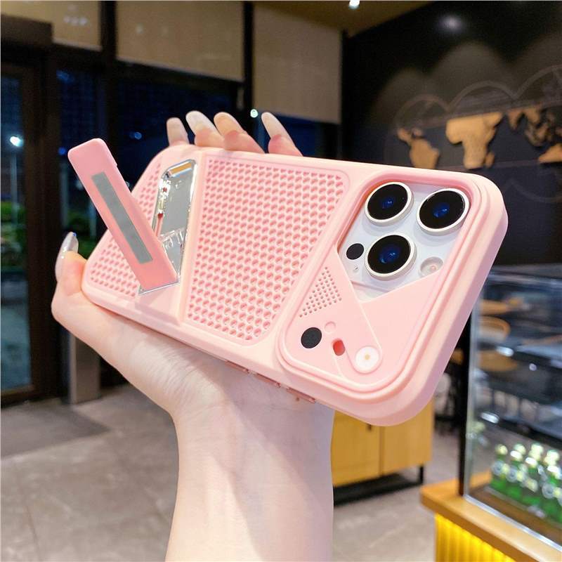 Applicable To iPhone17Pro Mobile Phone Case Bingfeng Honeycomb Heat Dissipation Invisible Bracket Apple 16 Mech Lens Jacket