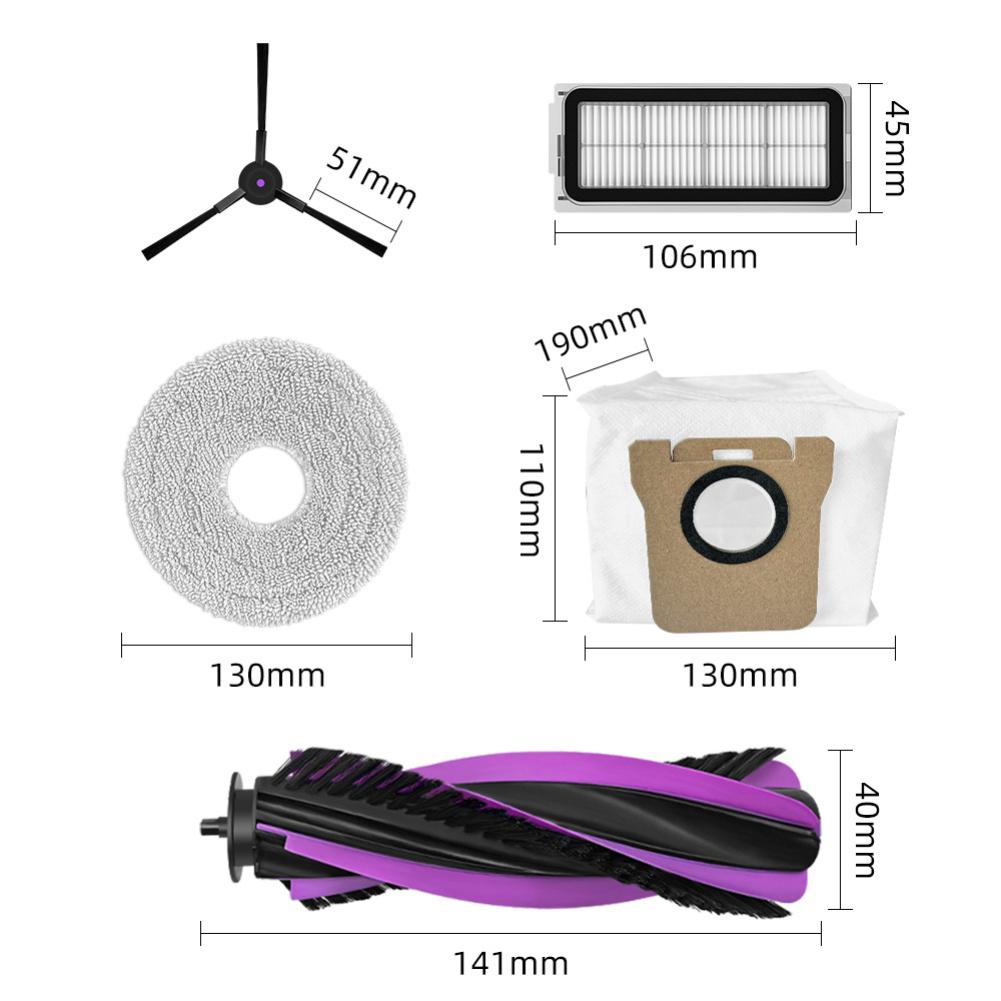 1 Set For JONR For P20 PRO / For T5 PRO Robot Vacuum Filter Mop Cloth  Bag Side Brush Kits Vacuum Cleaner Accessories To Replace
