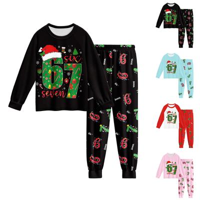 67 Kinder-Mode-Set: Rundhals Langarmshirt und Hose