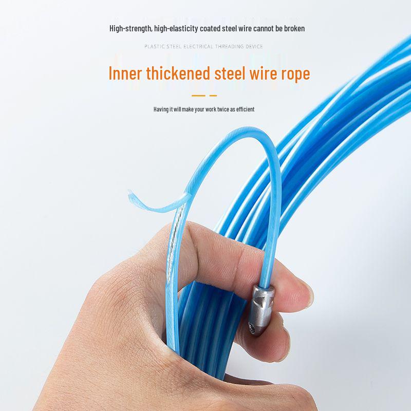Electrician Pull Wire Threader with Roller Head for Concealed Wire Conduit