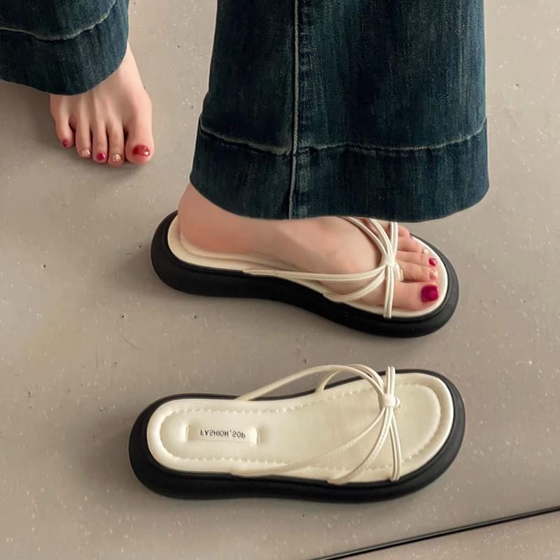 Muffin thick-soled herringbone cool slippers women's shoes outer wear summer fashion casual non-slip heightening thin strap Roman sandals
