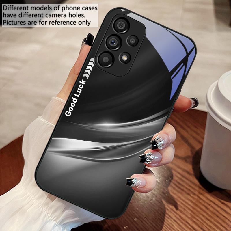 Lucky Gradient Ripple For Samsung Galaxy S10 4G S20 11E 30 S21 22 S24 Fe Pro S23 S25 Ultra 5G S9 Tempered Glass Phone Case