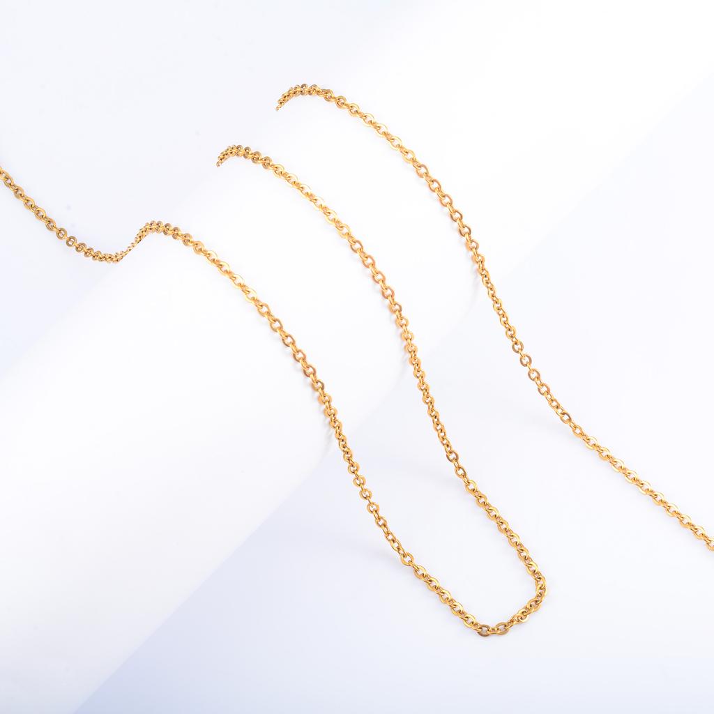 Classic Stainless Steel Link Cable O Chain Necklace for Women Men Choker on the Neck Collarbone Jewelry Accessories DIY Gift