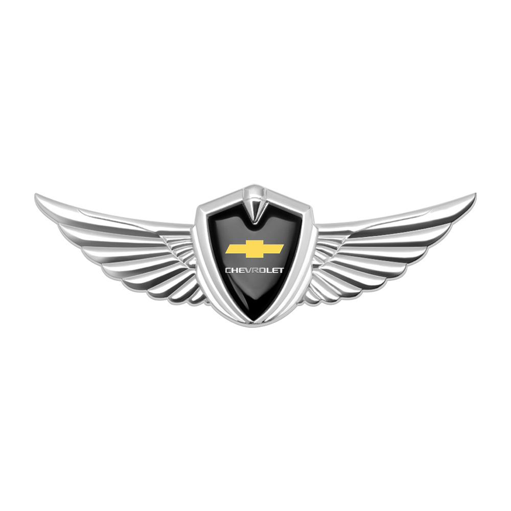 3D Metal Alloy Wings Emblem Sticker Car Side Mark Body Trunk Decal For Chevrolet Cruze Captiva Sonic Spark Onix Aveo Orlando