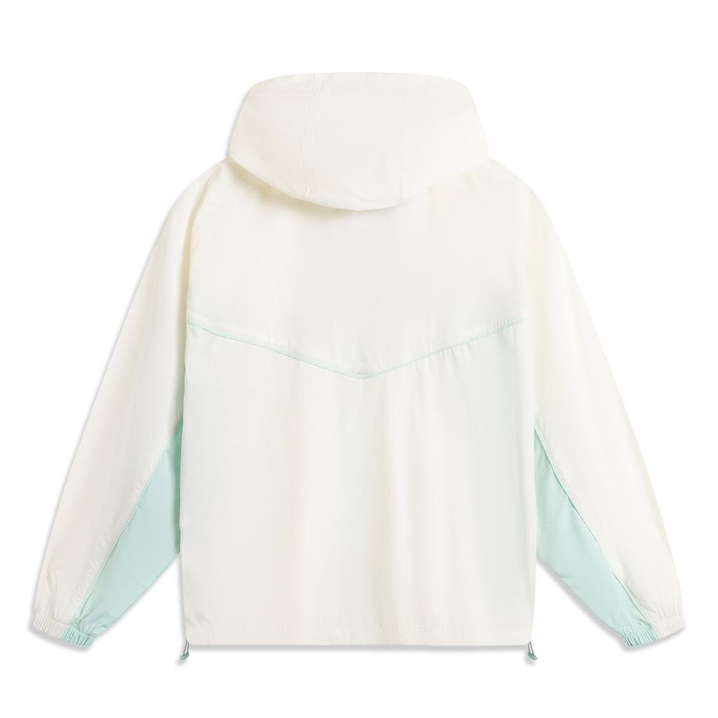 Li-Ning Sports Trend Series Spliced Zipper Hooded Versatile Casual UV Protection Jacket Women Jackets Off-White AFDV994-3