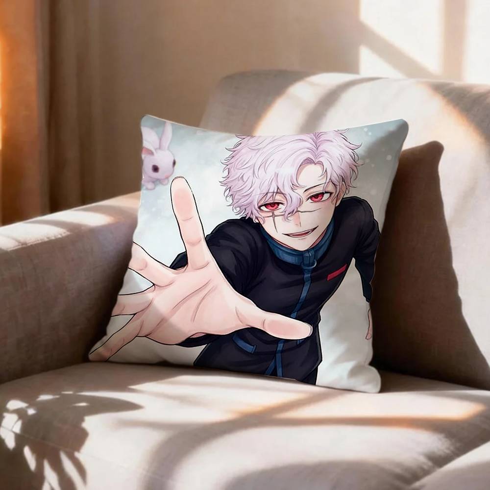 Blue Lock Manga Character Bunny Iglesias Pillow Case Pattern Printed Pillowcase For Living Room Sofa Cushion Cover