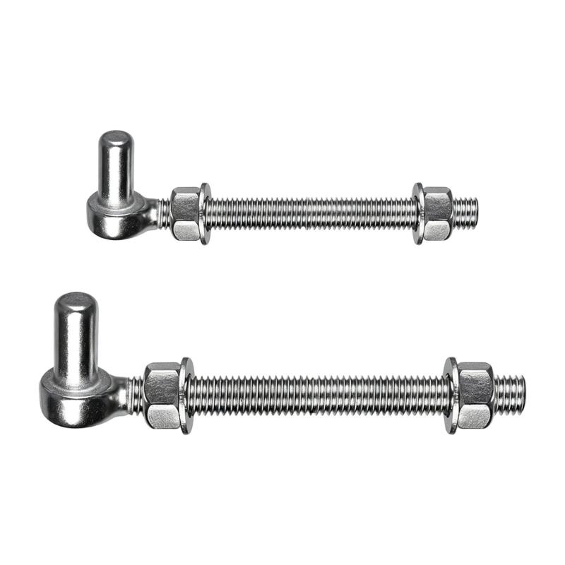 Outdoor Gate Hinge Repair Hardware, 304 Steel J-Bolt with Threaded Bolt Mount and Washers for Fence Installation Work