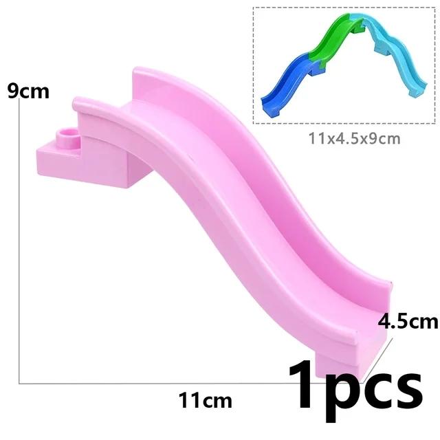 Store byggeklosser Slide Swing Seesaw Park Lekeplass Series Large Pillar Murstein Barn Barn Pedagogisk Leke Kompatibel Duploe