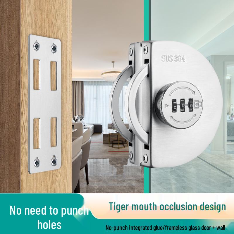Password Lock for Frameless Glass Doors – Easy Install, No Holes Required