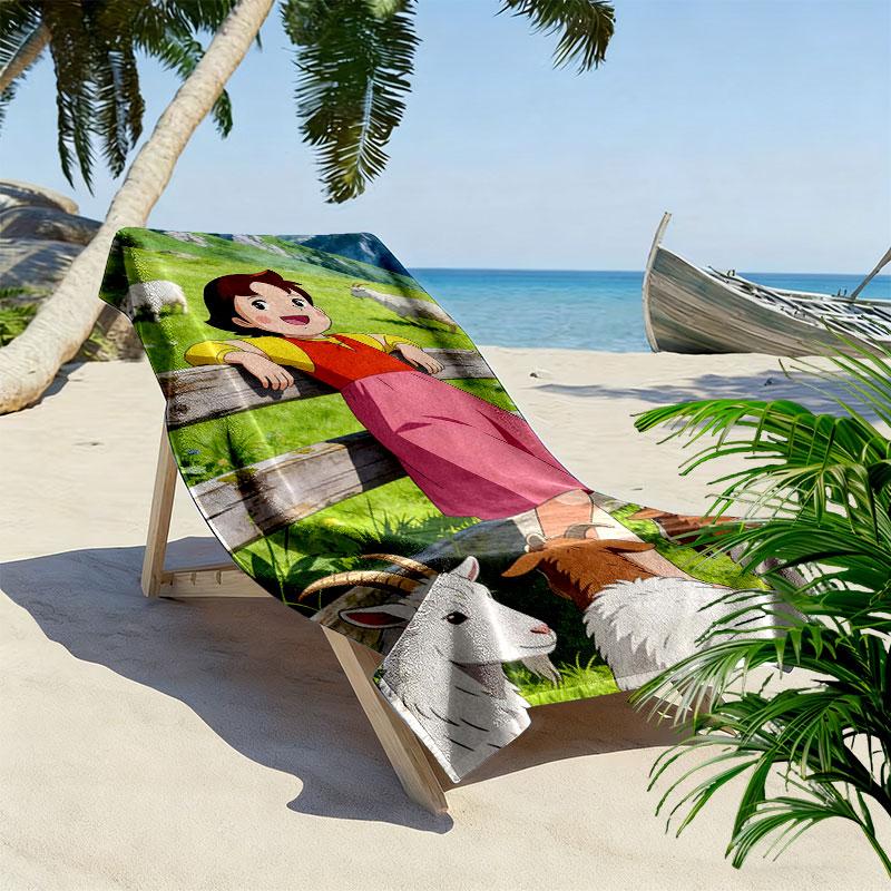 Heidi Flicka Strandhandduk, Stor Mjuk Snabbtorkande Handduk för Strand Camping Simning
