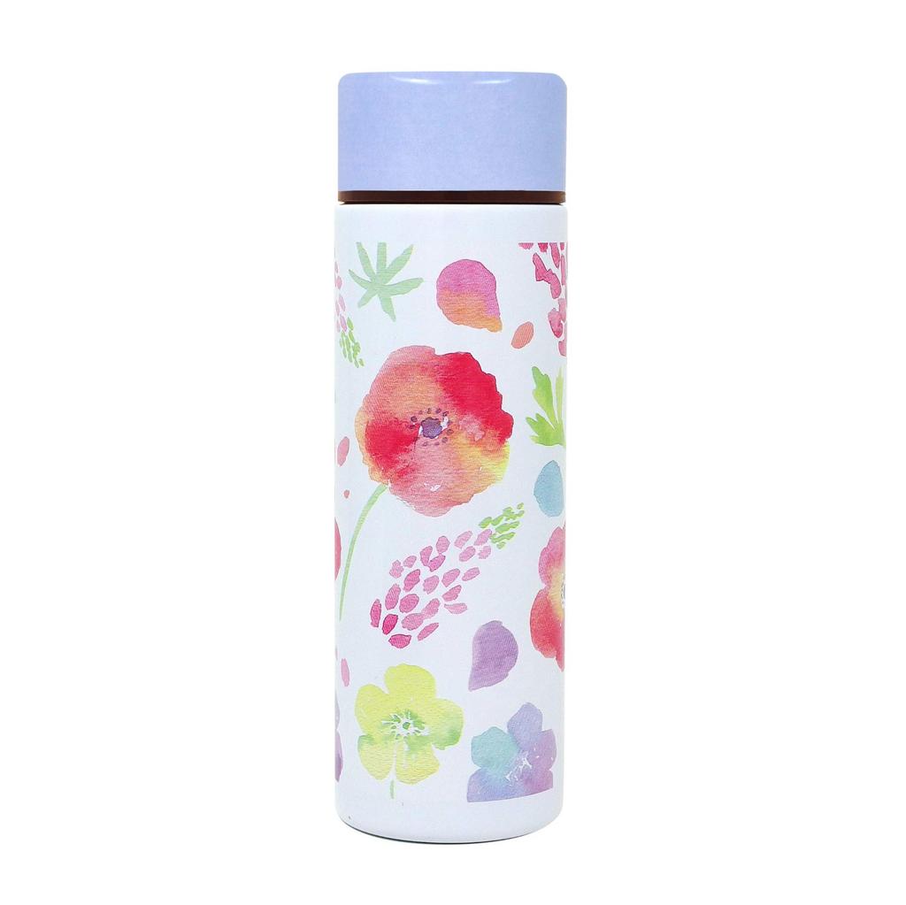 Toa Metals Pokemini naminami Mug Smallest Stainless Steel Anemone and Lupine Bottle, Blue, 140ml, World's Thermos, Design, 737-001