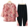 Summer Clothing for The Elderly Short-sleeved Fashionable Ladies' Traditional Chinese Style Suit Two-piece Suit