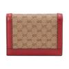 Gucci X Doraemon Collaboration Vintage Logo Double Fold Canvas And Leather Card Holder Unisex Accessories Ebony Red 647788-2TWAG-8580