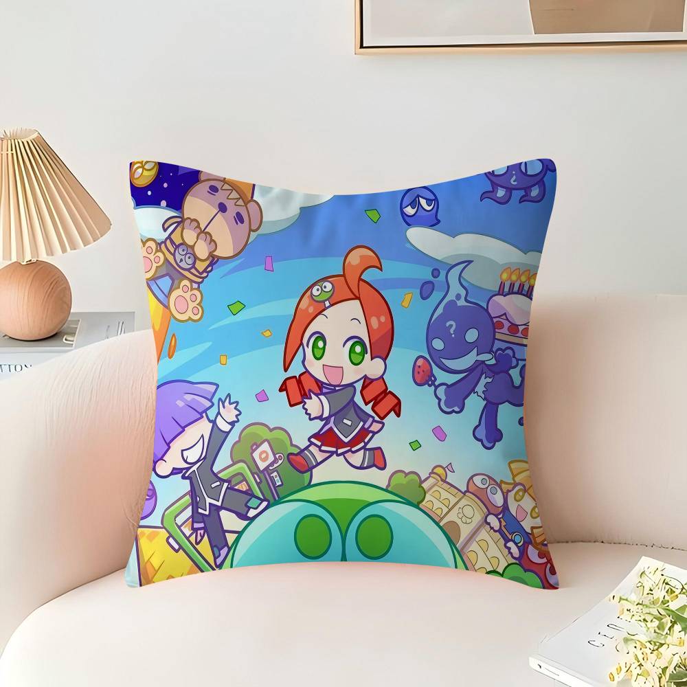 Game Puyo Pop Fever Pillow Cushion Cover Pillowcase Living Room Sofa Home Decor Customized