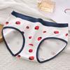 5PCS Breathable Stripes Love Heart Panties Bowknot Underpants Strawberry Briefs Low Waist Women Underwear Underwear