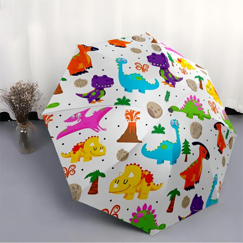 1pc Dinosaur Pattern Automatic Open/Close Umbrella, Compact Travel Umbrella, 8-Rib Sturdy Frame - Ideal Gift for Friends Yy251118006