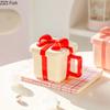 Creative Gift Box Shape Mug Ceramic Water Cup Couple Afternoon Tea Coffee Cup Set Nordic Home Breakfast Milk Cup Girlfriend Gift