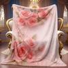 Comfortable Rose Pattern Flannel Blanket Soft High-Definition Digital Print All-Season Cooling Blanket Perfect Gift for Family and Friends Soft Breath