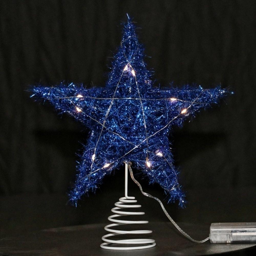 Hollow Xmas Tree Ornament 3D Glitter Star Glowing Tree Topper Creative Christmas Trees Topper