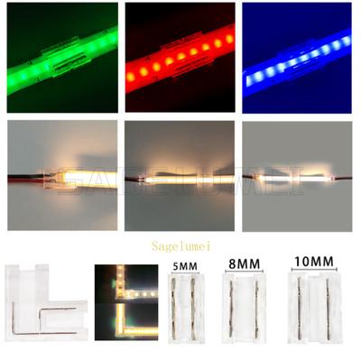 5/10/30/50Pcs 2Pin 5mm/8mm/10mm SMD Cob L-Shape Connectors Led Strip Solderless Corner Easy Connect SMD COB Universal Connectors