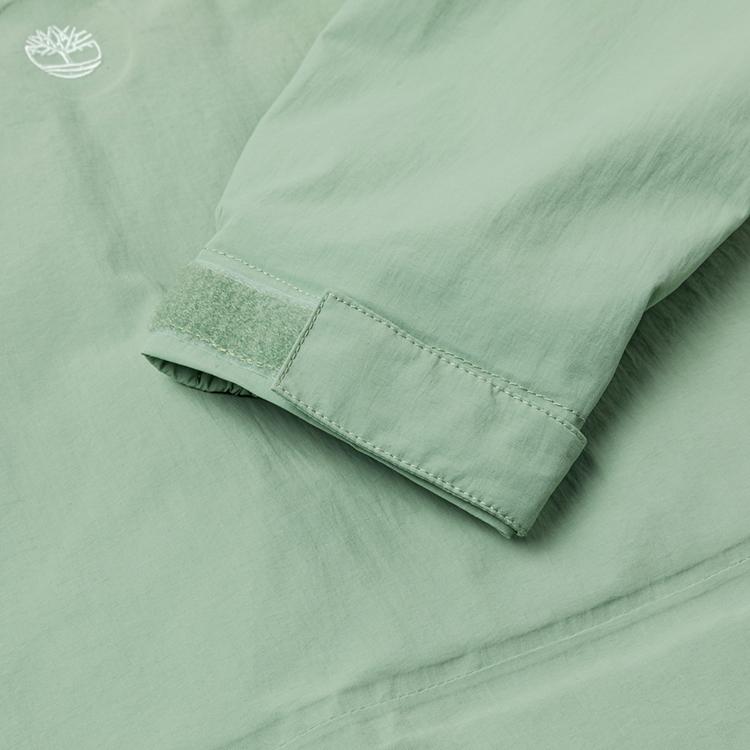 Timberland Solid Color Loose Fit Hooded Long Sleeve Outdoor Hiking Waterproof Windbreaker Women Jackets Green-Bay A67J3EC6