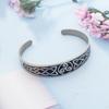 Viking Rune Triangle Knot Swivel Stainless Steel Open Cuff Bracelet