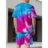 Tie Dye Kurzarm-T-Shirt und Shorts Set Herren Sommer Lässig Strandbekleidung