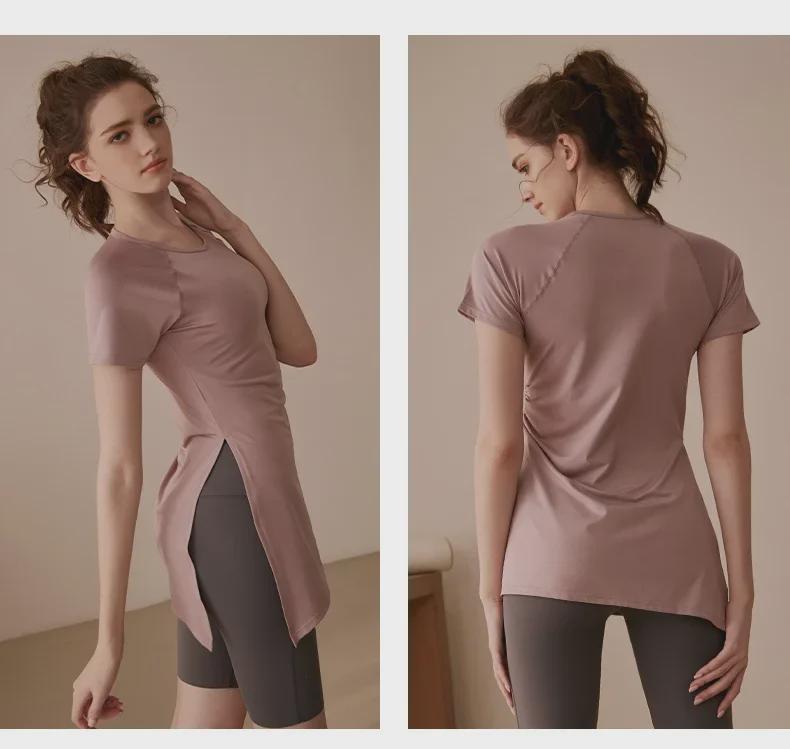 Women's Summer Breathable Yoga Set: Drawstring Pants & Short-Sleeve Top for Pilates & Fitness