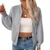 European and American Autumn/Winter Fleece-Lined Hooded Zip-Up Sweatshirt Jacket for Women