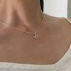 Melliv Silver Melting Round Moonstone Necklace_mvn44