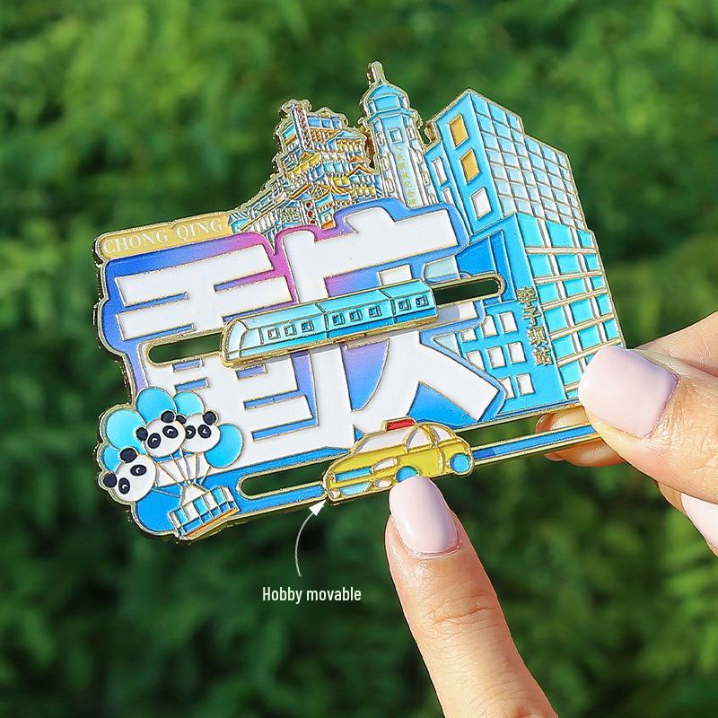 Chongqing Subway Building Metal Sliding Rail Fridge Magnet Souvenir