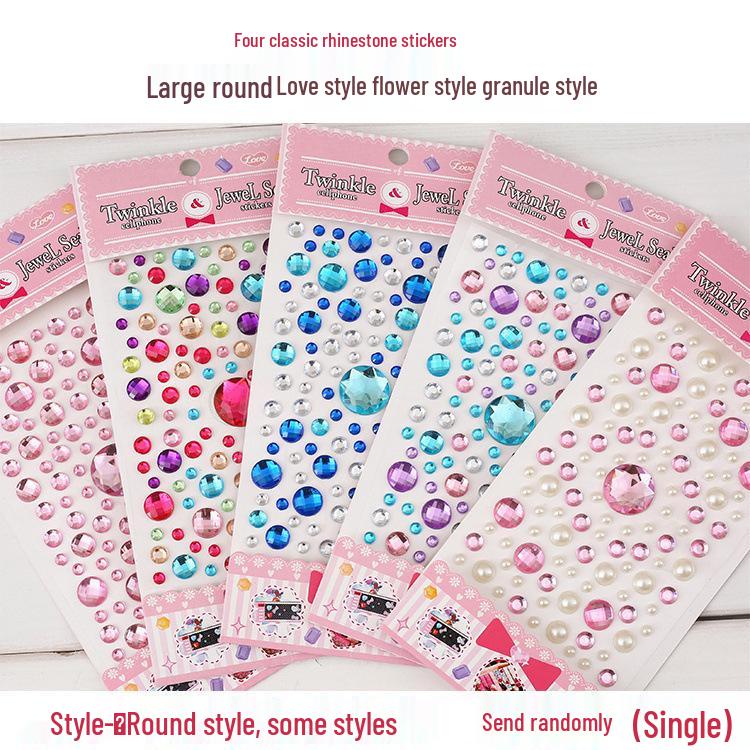 Educational Shiny Princess Gem Stickers for Girls - Crystal Diamonds Cartoon Dress-up Rewards