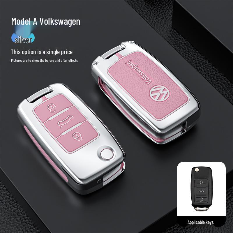 Volkswagen Bora Custom Key Case with Metal Buckle - Premium Full Coverage & Personalized Decoration.