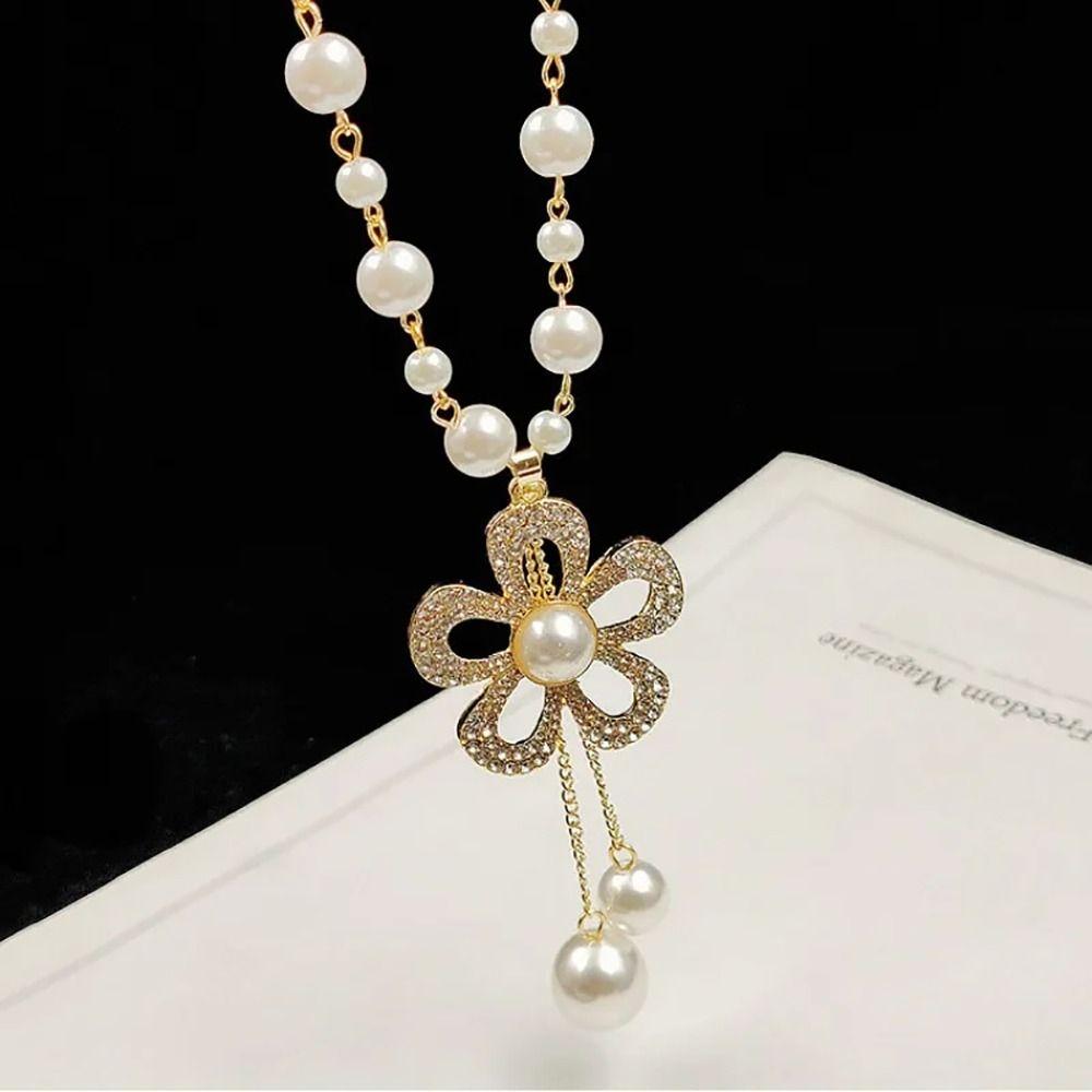 1Pcs Vintage Pearl Chain Elegant Temperament Sweater Chain  Women's Jewelry Accessories