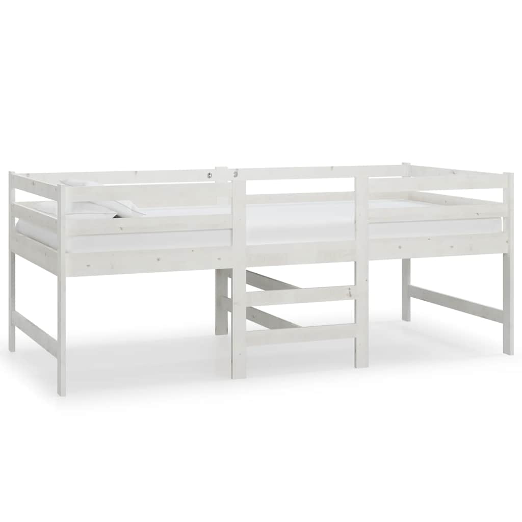 Solid Wood Bed without Mattress White 90x200 cm Pine Wood