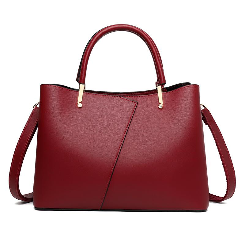 

Сумка женская сумка 2025 новая легкая роскошная атмосферная женская сумочка - это универсальная простая通勤 текстурная мягкая кожаная сумка через плечо бордовый