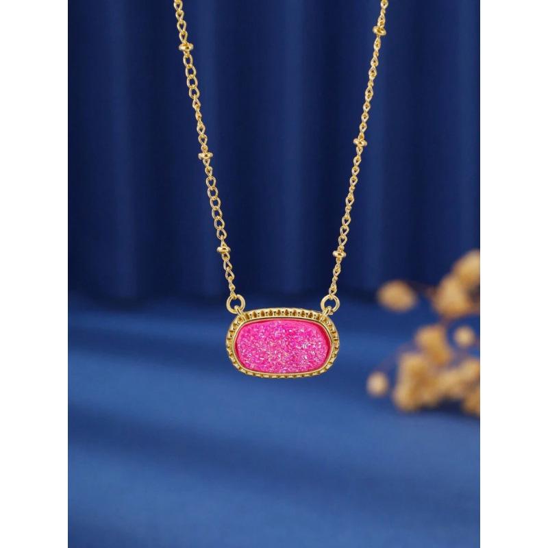 Oval Pendant Necklace, Fashionable European And American Design, Copper, Suitable For Girlfriend, Daily Wear