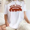 Unisex Streetwear Graphic Tshirt New York American Football Skyline Print Crew Neck Short Sleeve Casual Summer Everyday Outfit Tee