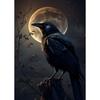 Gothic Skull Raven Art Poster Prints Crow Full Moon Canvas Painting Print Wall Art for Living Room Home Decor