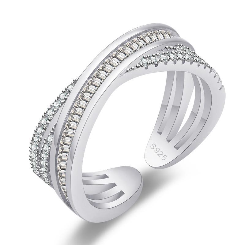 Copper Zircon Adjustable Engagement Rings For Women Wedding Elegant Jewelry Ladies Accessories Gifts R13412