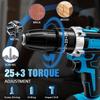 Multi-functional Brushless Electric Drill: Dual Speed, Forward/Reverse Rotation, High Power Tool