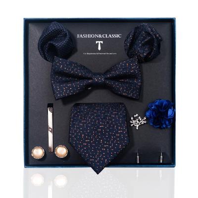 Luxury Groom Tie, Pocket Square & Boutonniere Gift Set for Weddings