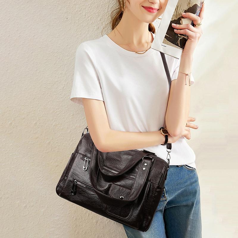 Fashion Vintage Faux Leather Handbag Women's Vintage Shoulder Crossbody Bag Multiple Pockets Work Shopping and Meeting Friends Ladies' Holiday Gifts
