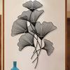 Chinese Wrought Iron Ginkgo Leaf Wall Sticker Accessories Home Living Room Wall Mural Decoration Office Hotel Wall Decor Items
